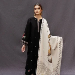 3 Pcs Women's Unstitched Embroidered Suit