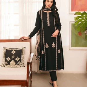 3 Pcs Women's Unstitched Embroidered Suit